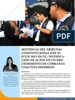 Sentencia Del Tribunal Constitucional Exp. No. 07279-2013-PA-TC - Notificación de Actos en Un Procedimiento de Cobranza Coactiva Indebido