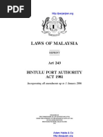 Act 243 Bintulu Port Authority Act 1981