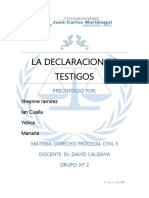 La Declaracion de Testigos Procesal Civil