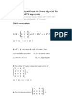 50 Questions On Linear Algebra For NET and GATE Aspirants - Gonit Sora ( ' )