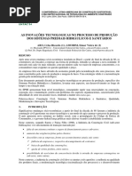 As Inovações Tecnologicas No Processo de Produção Dos Sistema Prediais Hidraulicos e Sanitarios