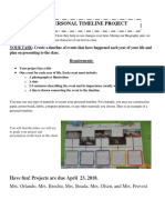 Timeline Project and Rubric 2018