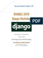 RUMBLE-2018 Django Workshop: Microsoft Student Chapter, TIET