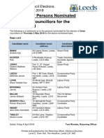 Armley 2018 Election Candidates