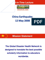 Just-in-Time Lecture: China Earthquake: 12 May 2008