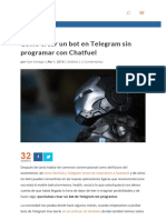 Cómo Crear Un Bot de Telegram Sin Programar Con Chatfuel