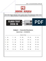 Class Test 2018-19: Civil Engineering