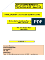 Sesion #1 - Form. y Eval de Proy Snip Untels