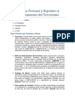 Ley para Prevenir y Reprimir El Financiamiento Del Terrorismo Tarea 3