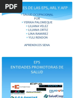 Funciones de Las Eps, Arl y Afp