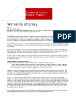 Warrants of Entry