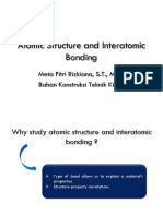 Atomic Structure and Interatomic Bonding: Meta Fitri Rizkiana, S.T., M.Sc. Bahan Konstruksi Teknik Kimia