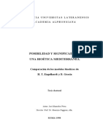 Posibilidad y Significado de Una Bioética Mediterránea.