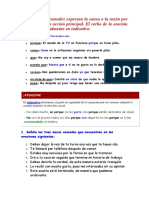 Las Oraciones Causales Expresan La Causa o La Razón Por La Que Ocurre La Acción Principal