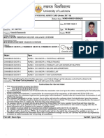 PROVISIONAL ADMIT CARD (Session 2017-18) : Form # 291514