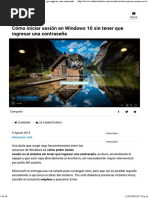 Cómo Iniciar Sesión en Windows 10 Sin Tener Que Ingresar Una Contraseña PDF