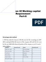 Determination of Working Capital Requirement