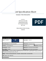 Garment Specification Sheet