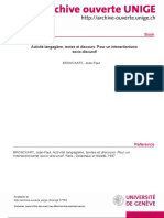 Bronckart - 1997 - Activité Langagière, Textes Et Discours: Pour Un Interactionisme Socio-Discursif1