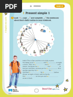 Present Simple 1: Look, Copy and Complete The Sentences About Dan's Daily Routine in Your Notebook