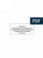 Experimental Techniques For Conductivity Measurement and A Brief Review of Earlier Literature