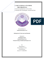 Tamil Nadu National Law School Tiruchirappalli: Infringement of Trade Mark and Remedies