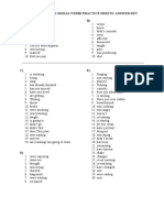 Verb Tenses and Modal Verbs Practice Key