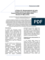 ABM Protocolo Clínico 8 Almacenamiento de Leche Humana. Información para El Uso Casero en Bebés A Término