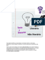 Você Saberia Identificar Um Texto Literário e Não Literário Dentre Os Vários Tipos Existentes em Nosso Cotidiano