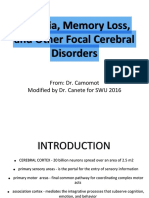 Aphasia, Memory Loss, and Other Focal Cerebral Disorders: From: Dr. Camomot Modified by Dr. Canete For SWU 2016