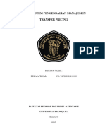 Tugas Sistem Pengendalian Manajemen Transfer Pricing: Disusun Oleh: Reza Afrisal CB / 115020301111038