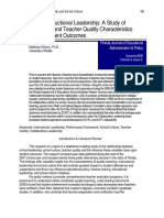 Examining Instructional Leadership: A Study of School Culture and Teacher Quality Characteristics Influencing Student Outcomes