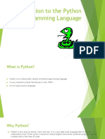 Introduction To The Python Programming Language