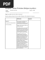 Debate Worksheet - Religion Pro