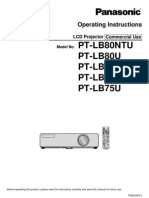 Pt-Lb80Ntu PT-LB80U PT-LB78U Pt-Lb75Ntu PT-LB75U: Operating Instructions