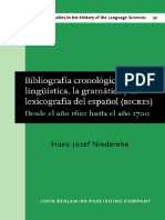 Bibliografia Cronologica de La Linguistica La Grammatica y La Lexicografia Del Espanol Bicres II 1601 1700 Studies in The History of The Language Sciences