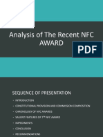 Analysis of The Recent NFC Award