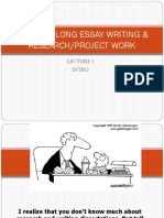 1 & 2 Skills in Long Essay Writing & Research