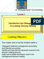 Introduction To Management Accounting: Lesson 1