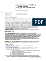 Pierce College at Joint Base Lewis-Mcchord Course Syllabus Course Dates: April 23 - June 22, 2018