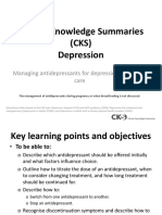 Clinical Knowledge Summaries (CKS) Depression: Managing Antidepressants For Depression in Primary Care