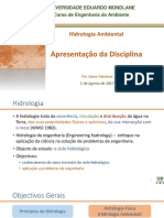 Hidrologia Ambiental - Apresentação Da Disciplina