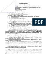 Corporate Finance: Incurred) Costs Are Not Considered, But Externalities and Cash Opportunity Costs Must