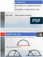 1) To Review That The Angles On A Straight Line Add Up To 180 Degrees 2) To Know That The Angles in A Triangle Add Up To 180 Degrees