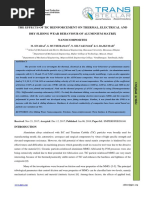 The Effects of Tic Reinforcement On Thermal, Electrical and Dry Sliding Wear Behaviour of Aluminium Matrix Nanocomposites