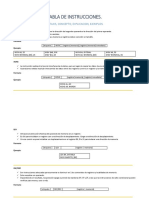 Tabla de Instrucciones