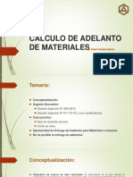 Calculo de Adelanto de Materiales