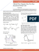 Synthesis of Metal Free Organic Dye For Dye Sensitized Solar Cell