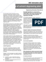 Safe Use of Solvent Degreasing Plant: HSE Information Sheet