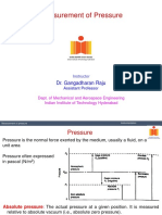 Measurement of Pressure: Dr. Gangadharan Raju